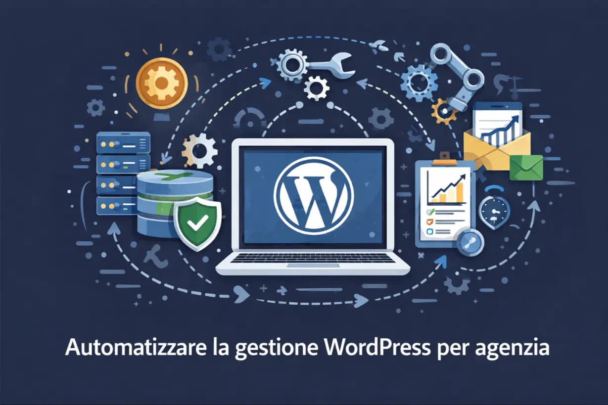 Automazione WordPress per agenzie con workflow automatici, gestione siti e integrazione strumenti